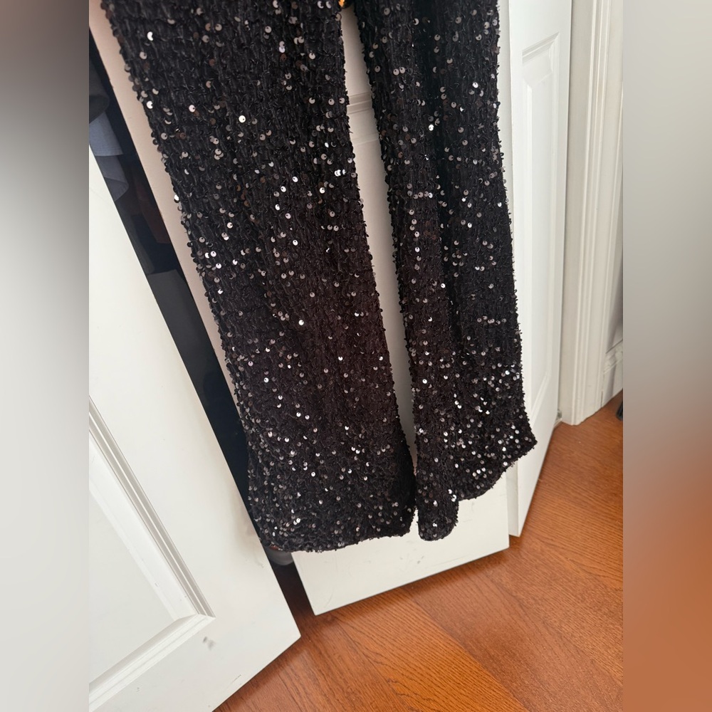Fashion Nova Black Sequin Long Sleeve jumpsuit NWT - Picture 8 of 8